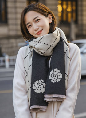 春秋冬双面韩版女小香风围巾披肩