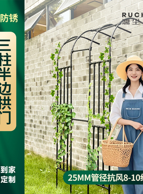 半边拱门花架爬藤架别墅户外庭院拱形不锈钢管葡萄单边植物攀爬架