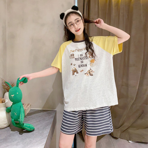 休闲可外穿短袖短裤睡衣女