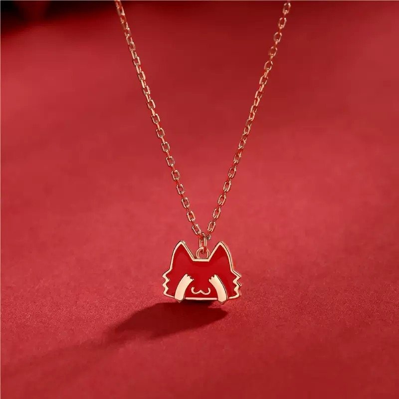 S925银宫廷御猫珐琅吊坠项链女国风高级感编织红绳手链首饰套装,饰品/流行首饰/时尚饰品新,银饰项链,淘宝优惠券,粉丝福利购,淘宝优惠卷