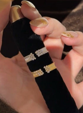 925纯银星》轻奢意大利工艺拉丝雪花戒指女精致小众复古指环饰品