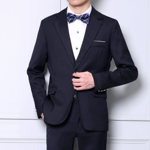 团源服饰秋冬韩版外贸时尚男士休闲西服条纹百搭单西外套图片