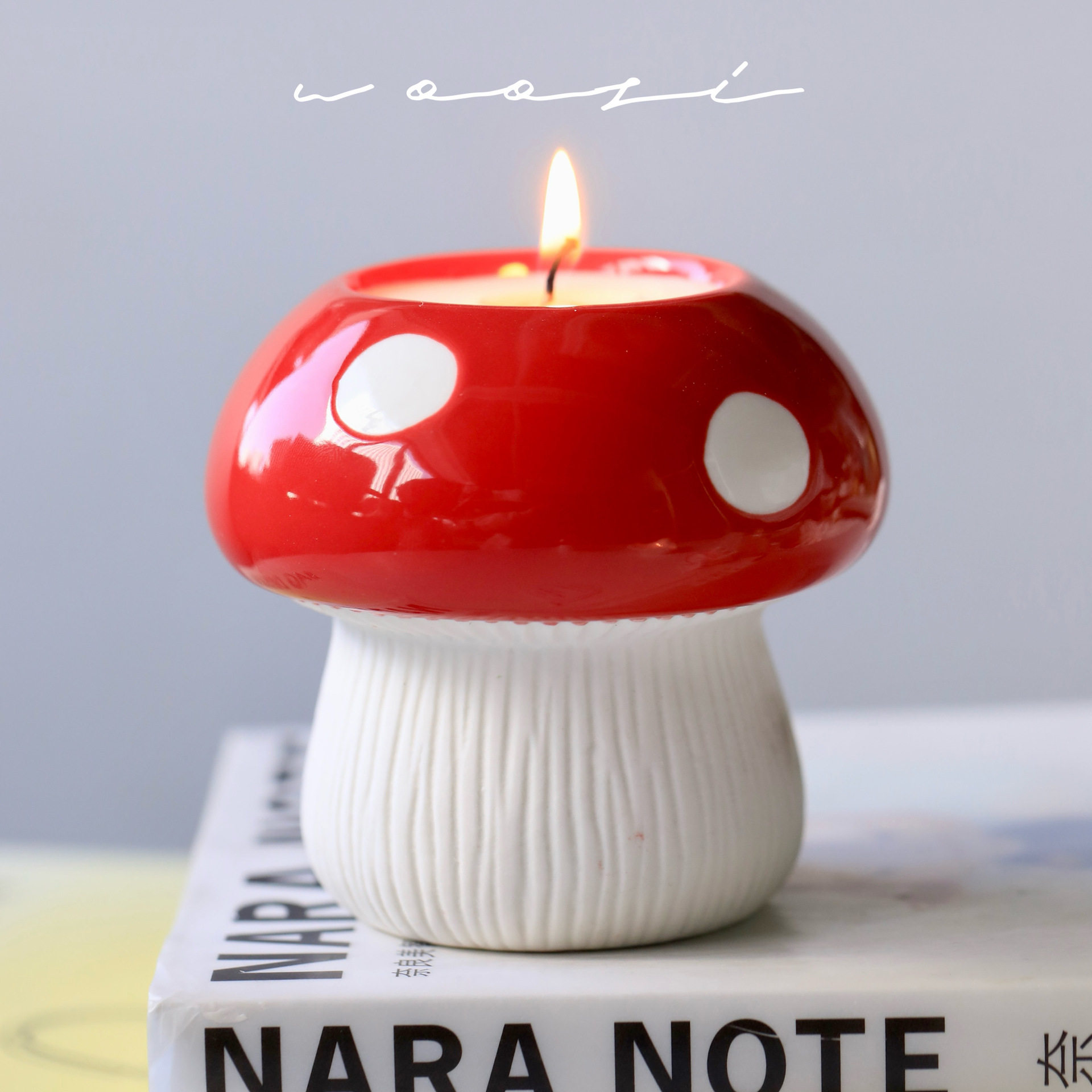 小众创意【蘑菇】陶瓷香薰蜡烛大豆植物精油手工蜡烛家居氛围感摆