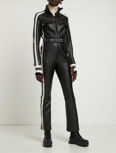 黑色弹力滑雪服皮质一体连体裤 女士秋冬新品 保暖 Moment Perfect