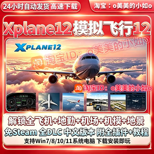 XPlane12模拟飞行12专业版全飞机/地景/涂装教程中文版PC电脑游戏
