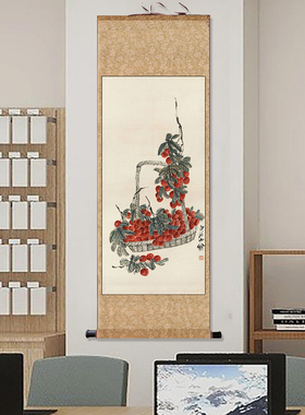 齐白石事事如意启功竹石招财花鸟挂画茶楼名家字画丝绸画卷轴定制