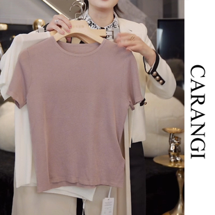 T恤IG08 CARANGI品牌 2025夏季 莱赛尔天丝T时尚 百搭女士圆领短袖