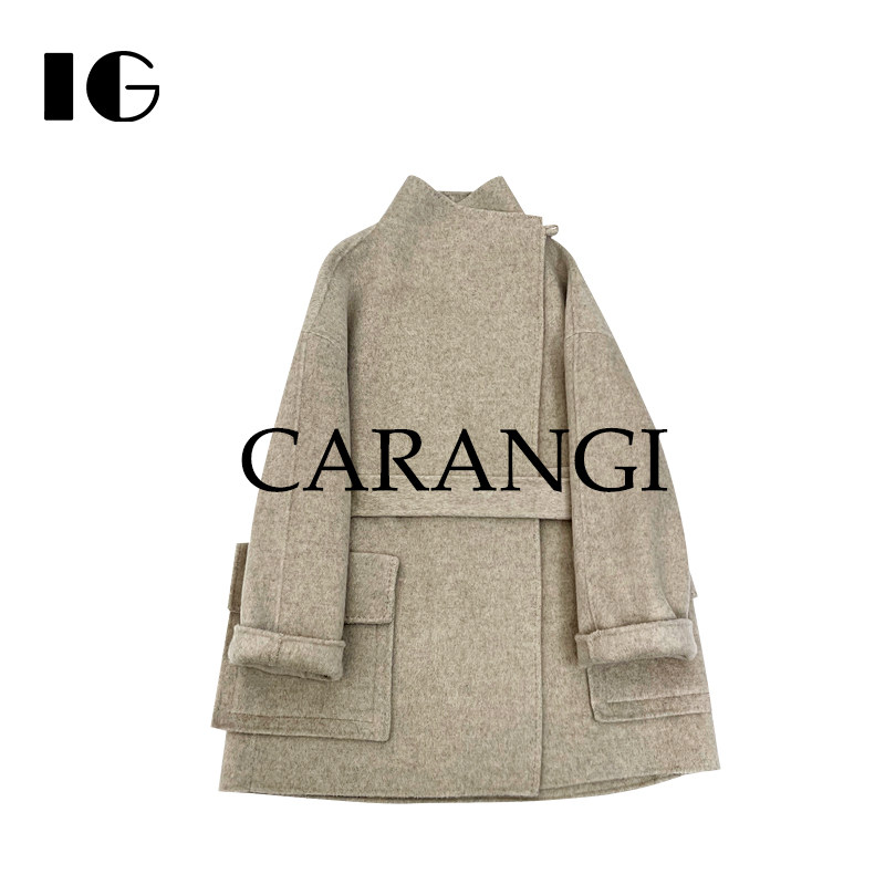 CARANGI品牌-秋冬毛呢外套澳洲女外套常规款冬季通勤宽袖IG25611