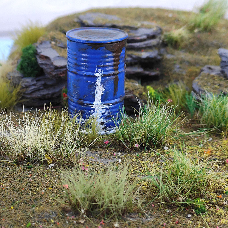 方寸景微缩仿真汽油桶战损油污写实模型塑料模型做旧DIY作业沙盘