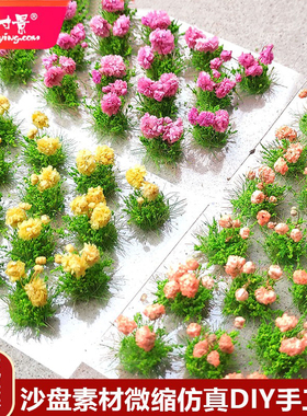 方寸景沙盘微缩仿真花簇干花田园花草景观素材花朵情景手工DIY