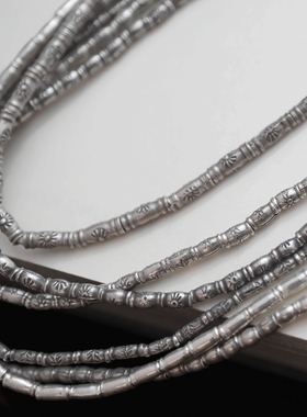 妖家  泰国清迈手工银 纯银DIY配件 迷你做旧小号隔珠散珠 XG02