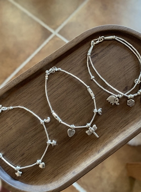 星月蜻蜓小象手工银饰纯银