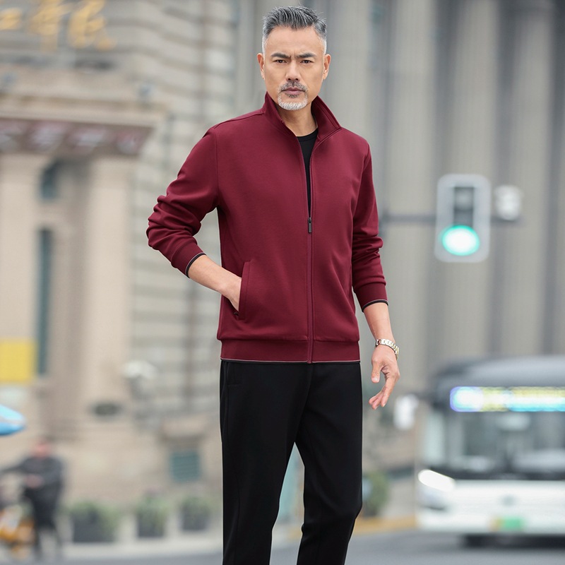 胖东来NK春秋季中老年运动服套装男士大码跑步休闲卫衣爸爸装两件