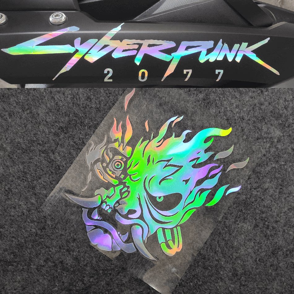 赛博朋克2077 汽车贴纸标志cyberpunk电脑主机游戏贴七彩镭射摩托
