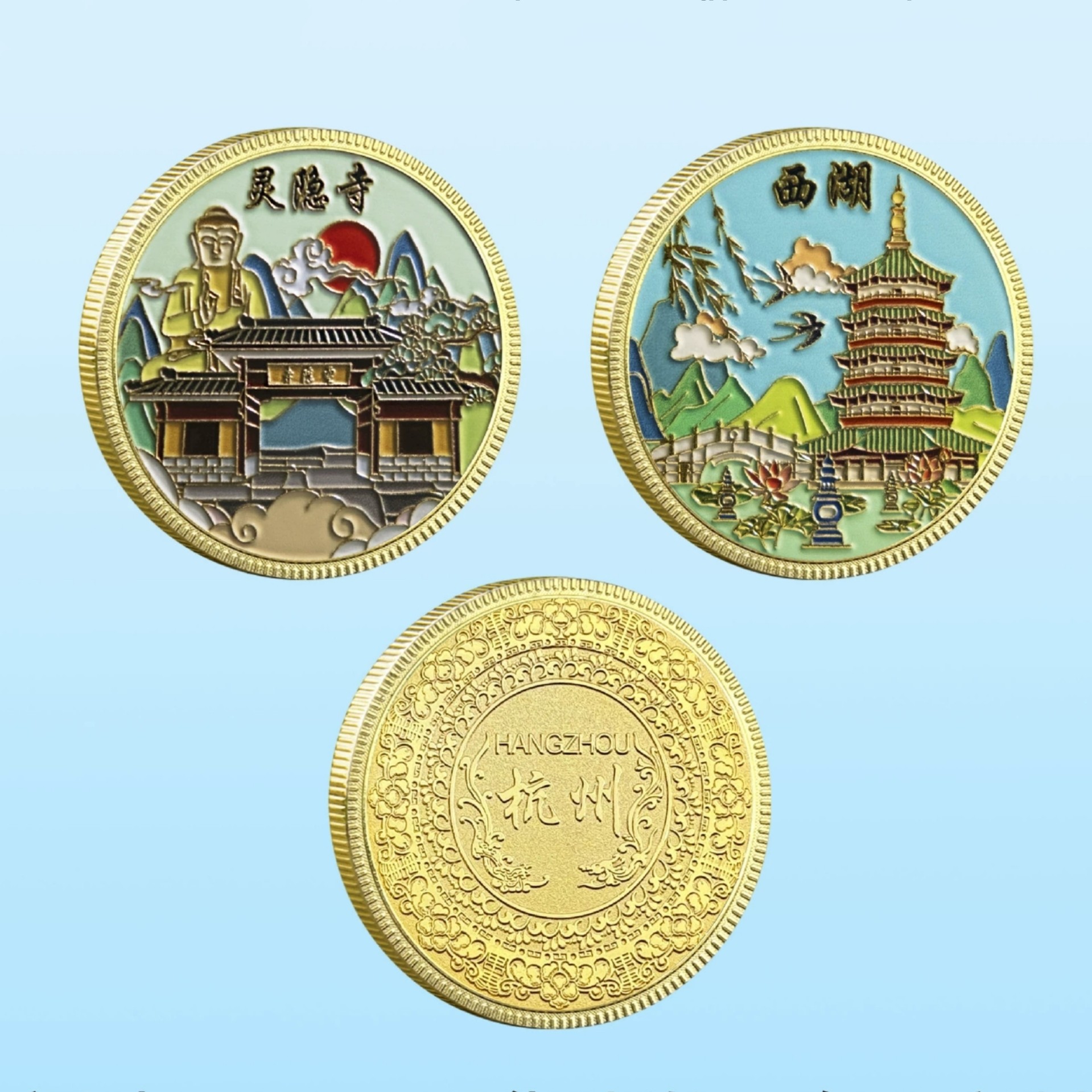 杭州旅游景区纪念品西湖灵隐寺