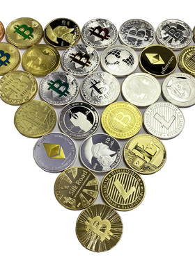 新款Bitcoin金币BTC外国硬币比特B创意礼物国外金币区块链加密B