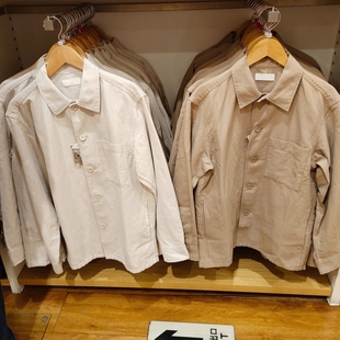 茄克长袖 优选男装 式 女装 休闲外套夹克宽松上衣R477557 棉麻衬衫