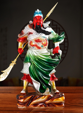 新款站山横刀关公佛像19寸关老爷