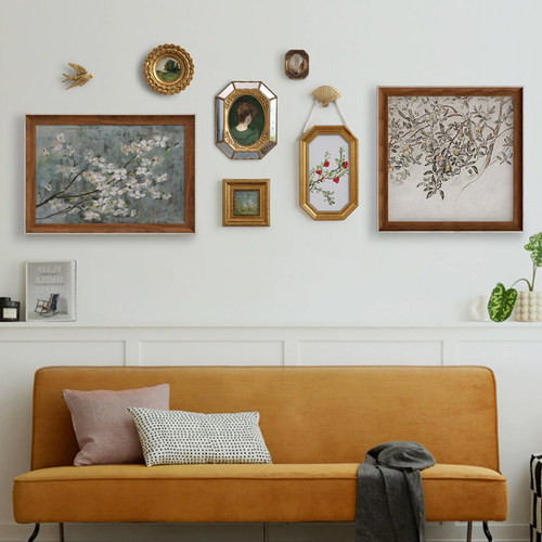 法式复古客厅装饰画沙发背景墙