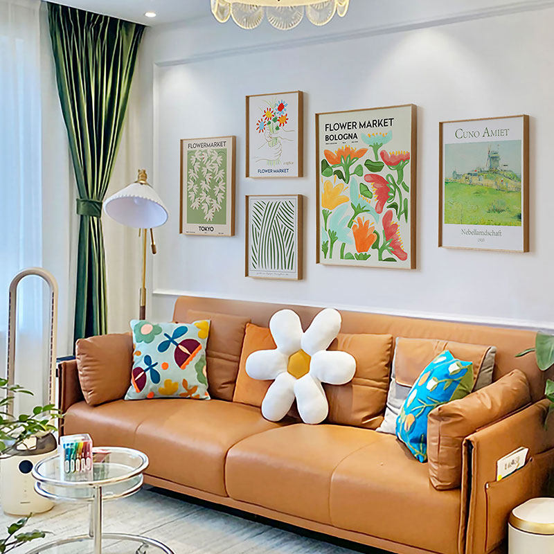 北欧挂画ins森系治愈花卉植物艺术墙面装饰客厅少女卧室床头壁画