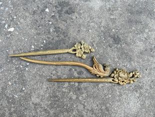 燕赵蠡 蜗宝宝毛线店铺 披肩配饰绿檀簪子 实木饰品