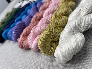 费雯丽2025丝绵亮片线DIY钩针棒针毛线DIY夏季手编线50g