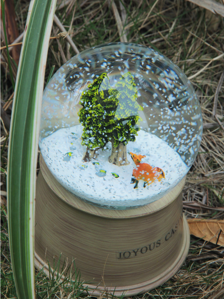 어린 왕자 작은 여우 나무 가을 수정 구슬 오르골 뮤직 박스 떨어지는 눈송이 소녀를위한 생일 선물