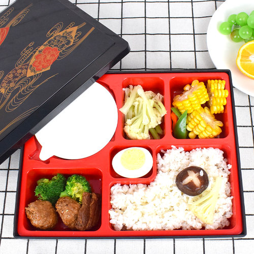 康飞密胺高温消毒商务套餐盒带碗日式分格饭盒快餐盒商用外卖餐盒 - 封面