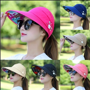 帽子女夏天春季户外防晒遮阳帽骑车遮脸防紫外线帽出游防晒太阳帽