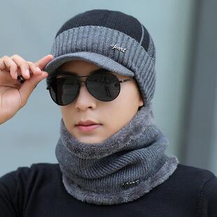 帽子男冬天加厚保暖毛线帽棉帽男士冬季韩版潮青年防寒针织包头帽