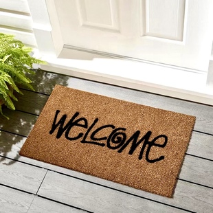 印度进口入户门椰棕门垫welcome进门口去尘防滑脚垫耐磨地垫家用