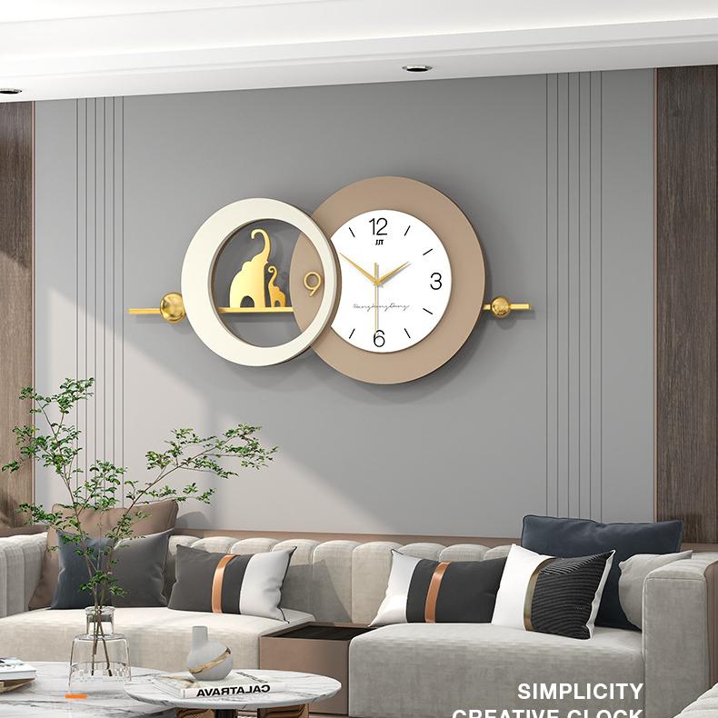 久久达简约现代客厅餐厅钟表挂钟