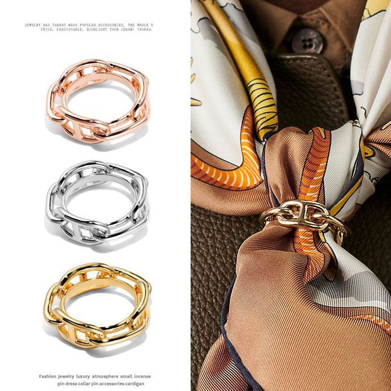 爱H仕丝巾扣高档围巾扣两用百搭固定扣环真丝方巾夹奢华披肩配饰