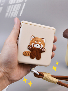 可爱小熊猫适用oppofindn3flip手机壳折叠屏新款findn2flip超薄保护套小折叠手绳挂绳防摔手机套