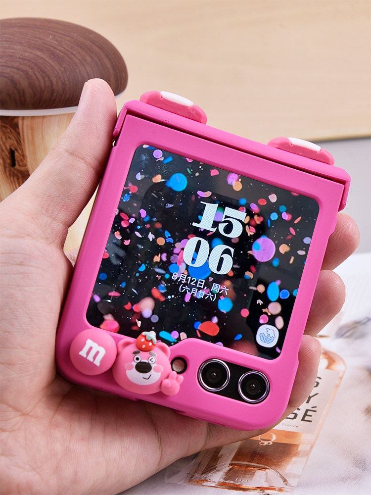 新款可爱卡通适用三星Galaxy z Flip5手机壳折叠屏W24flip三合一全包防摔保护壳zflip6超薄保护套