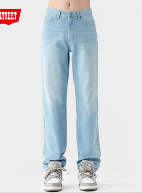 第五街5th street男装休闲直筒宽松复古浅色牛仔裤315353-233M3