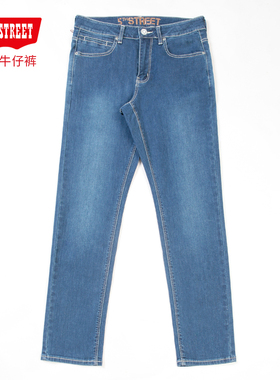 第五街5th street春季男装潮流时尚中腰修身小脚牛仔裤215236-243
