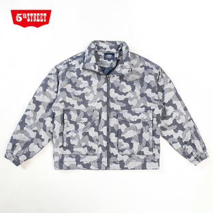 加厚外套052507 第五街5th 迷彩棉服立领长袖 时尚 244B0 street男装