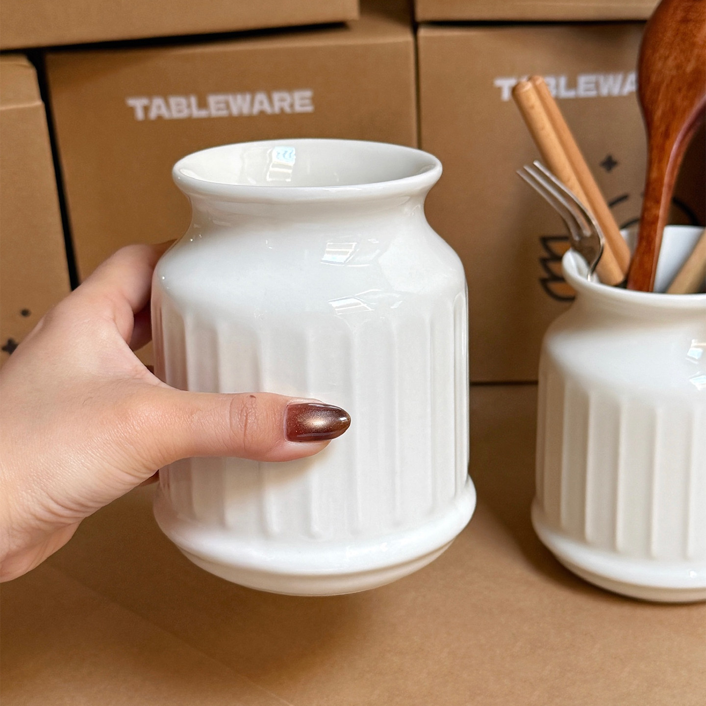 浮雕陶瓷收纳罐餐桌筷子收纳筒家用餐具厨房储物罐餐厅笔筒化妆刷,餐饮具,瓶/罐,淘宝优惠券,粉丝福利购,淘宝优惠卷