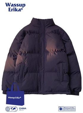 WASSUP ERIKA美式立领防水棉衣男冬季立领紫色外套锁温保暖面包服