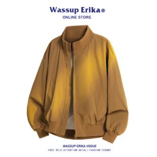 WASSUP ERIKA美式复古飞行员夹克男2025秋季宽松百搭休闲工装外套