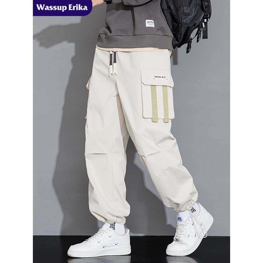 WASSUP ERIKA潮牌休闲运动裤子男秋季工装束脚卫裤百搭青少年长裤
