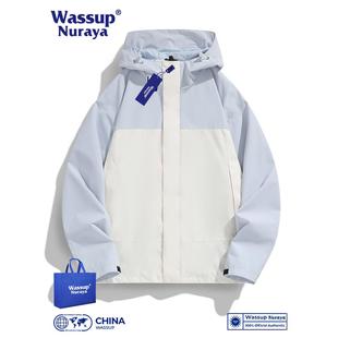 WASSUP户外三合一冲锋衣男女登山服防风防水春秋情侣薄款爬山外套