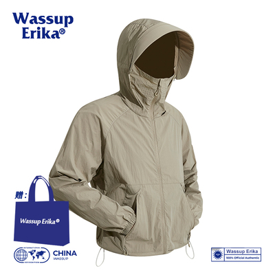 WASSUP ERIKA冰丝防晒衣男夏季薄款速干透气可拆卸帽檐防晒服外套