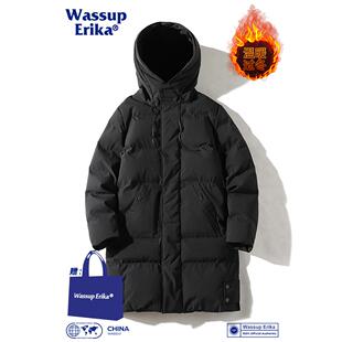 WASSUP ERIKA防风加厚过膝大衣男冬季北方羽绒棉服中长款大码外套
