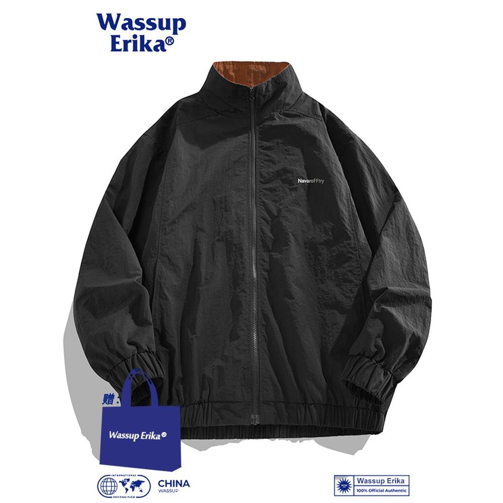 WASSUP ERIKA日系工装夹克男款春秋季潮牌冲锋衣高级感立领外套男