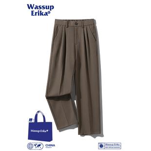 WASSUP ERIKA高级正装西裤子男款日系垂感拖地长裤秋季直筒休闲裤
