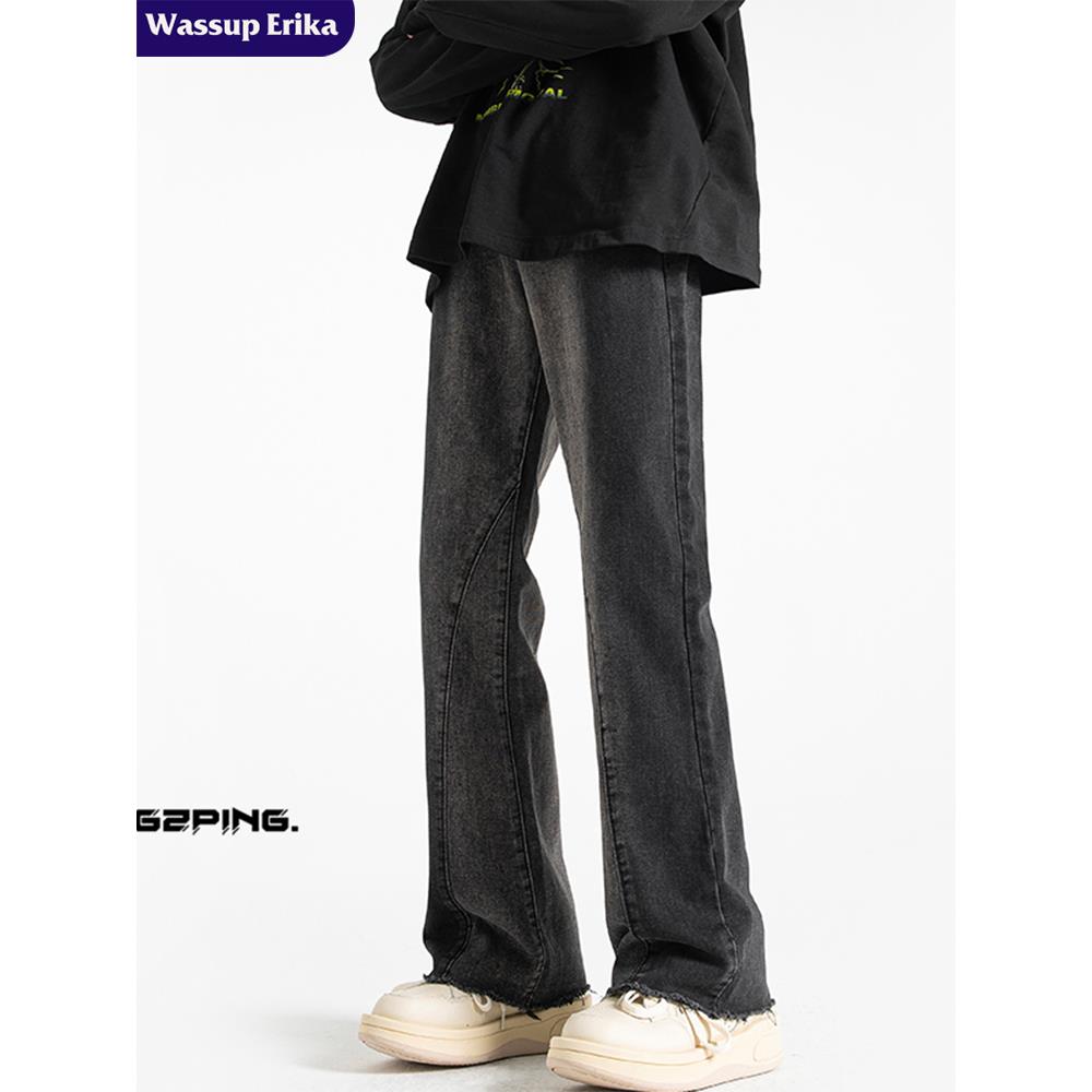 WASSUP ERIKA美式微喇直筒牛仔裤男秋季潮流宽松休闲痞帅长裤男款