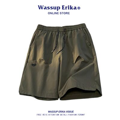 WASSUP ERIKA美式工装短裤男夏季薄款冰丝速干透气五分运动中裤子