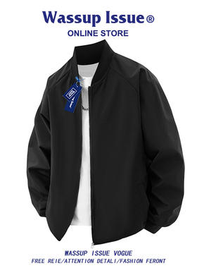 WASSUP ISSUE美式飞行教练夹克男款春秋衣服休闲情侣棒球服外套男